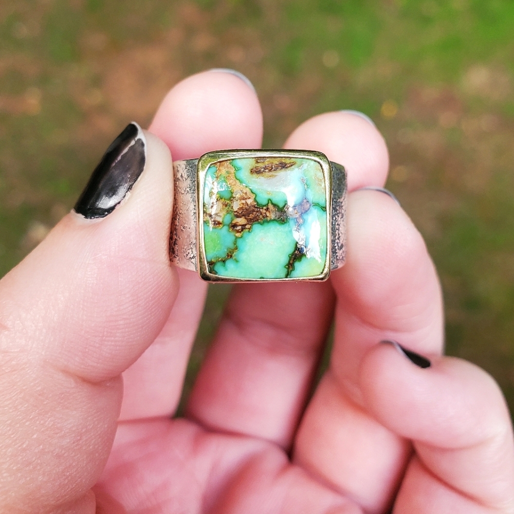 Sonoran Gold Turquoise And Gold Ring